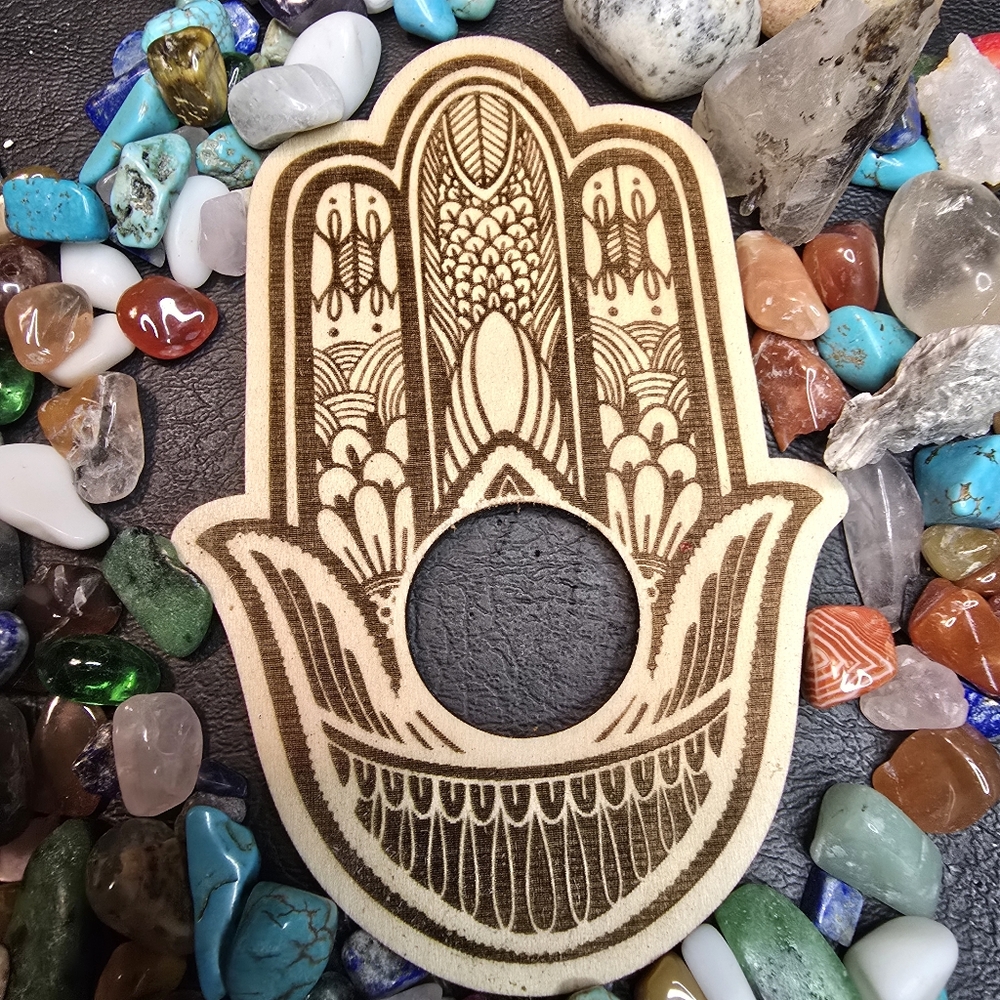 Hamsa hand Crystal Sphere Stand